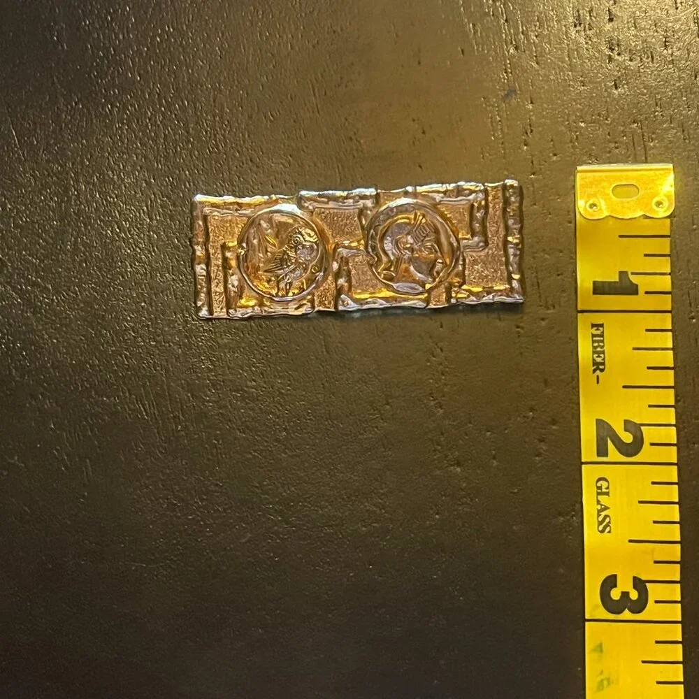 Vintage Gold tone Brooch with Owl and Centurion Design